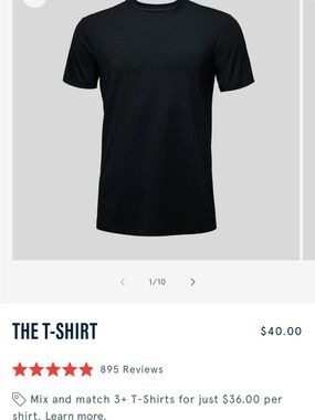 The T-Shirt — Black Short Sleeve Crew Neck Tee